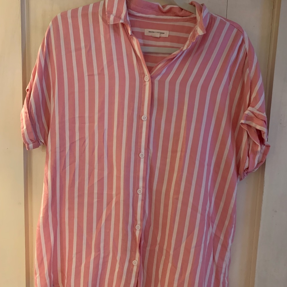Pink button down M